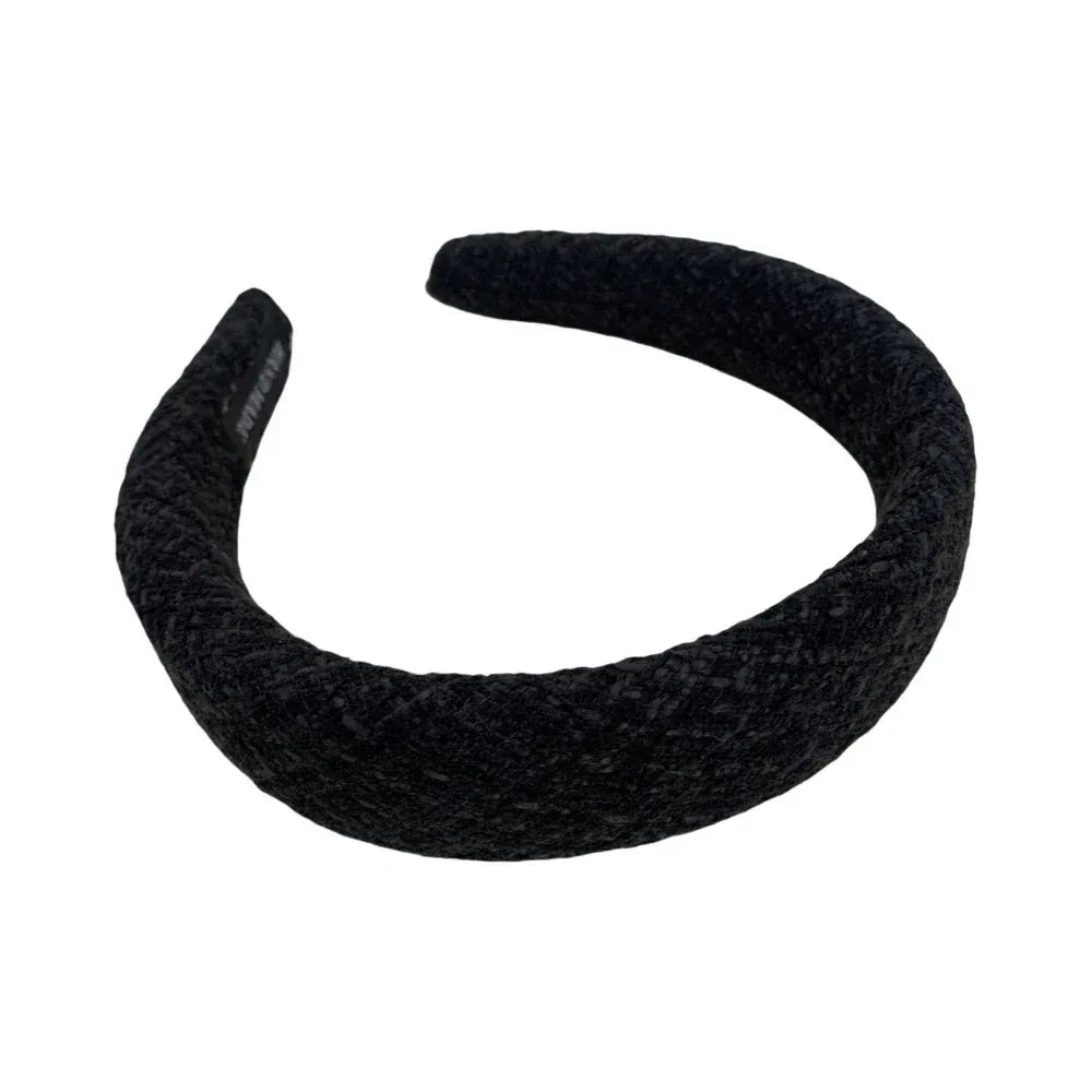 Black padded headband with textured fabric Main image