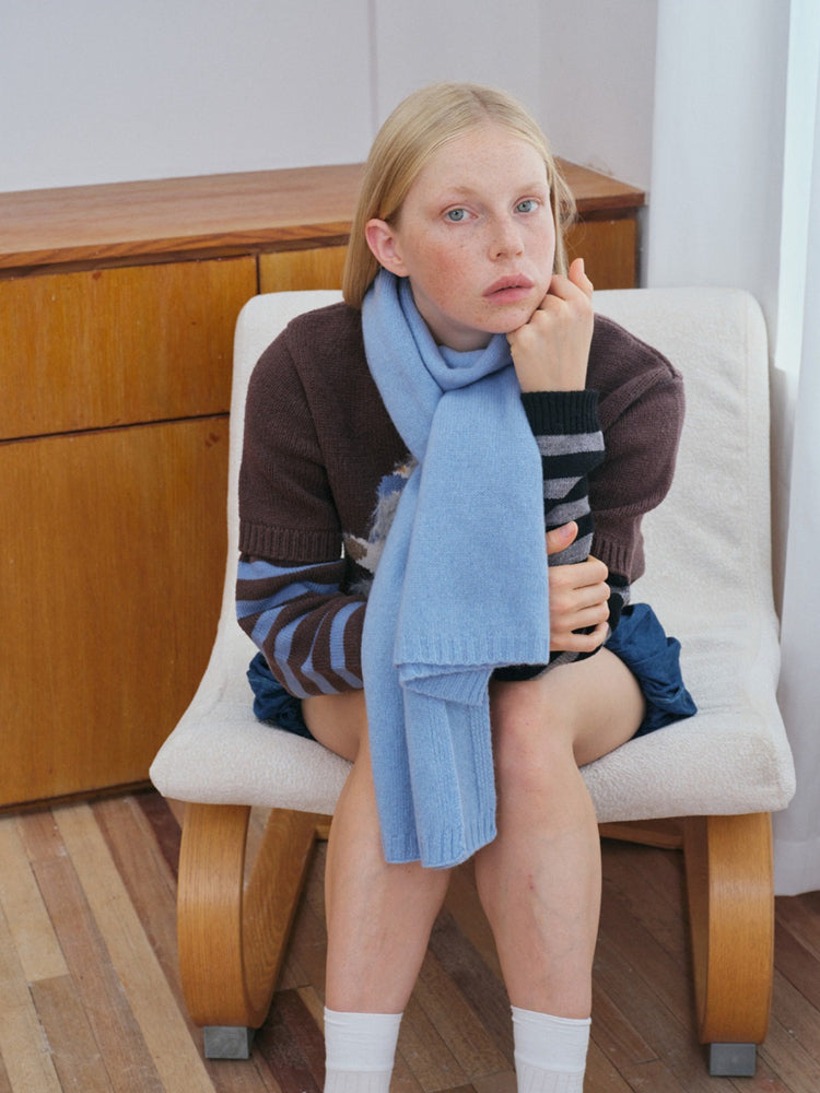 Pure 100% Wool Solid Knit Scarf