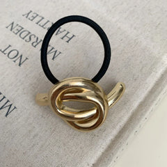 Gold metal sculptural hair cuff ponytail holder - View 10 | TEVQA