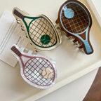 Tennis Racket Acetate Hair Claw Clip - 4 Inch Preppy Sporty Accessory - TEVQA