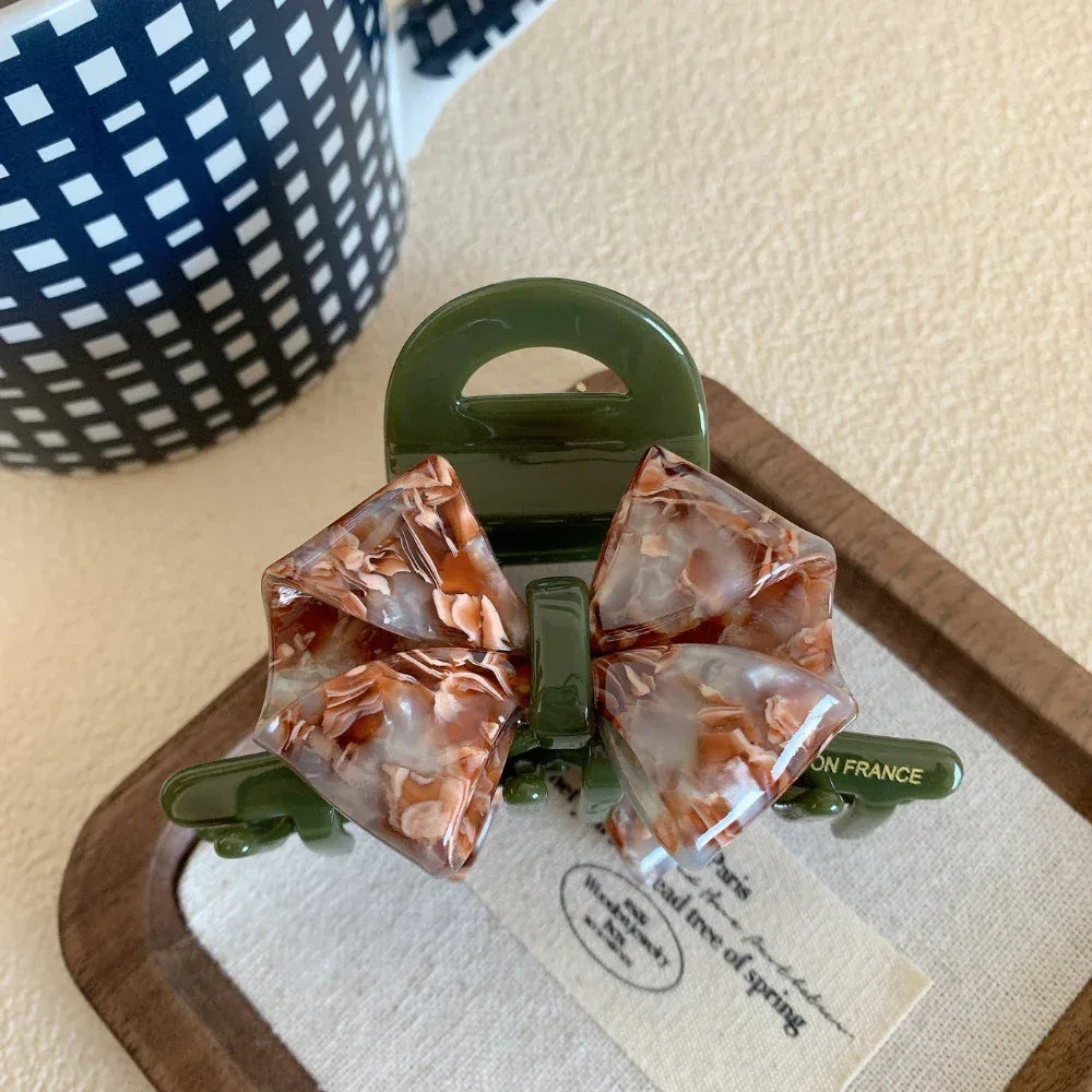 Medium Acetate Bow Hair Clip - View 6 | TEVQA