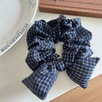 Oversized Plaid Bow Scrunchie - View 10 | TEVQA