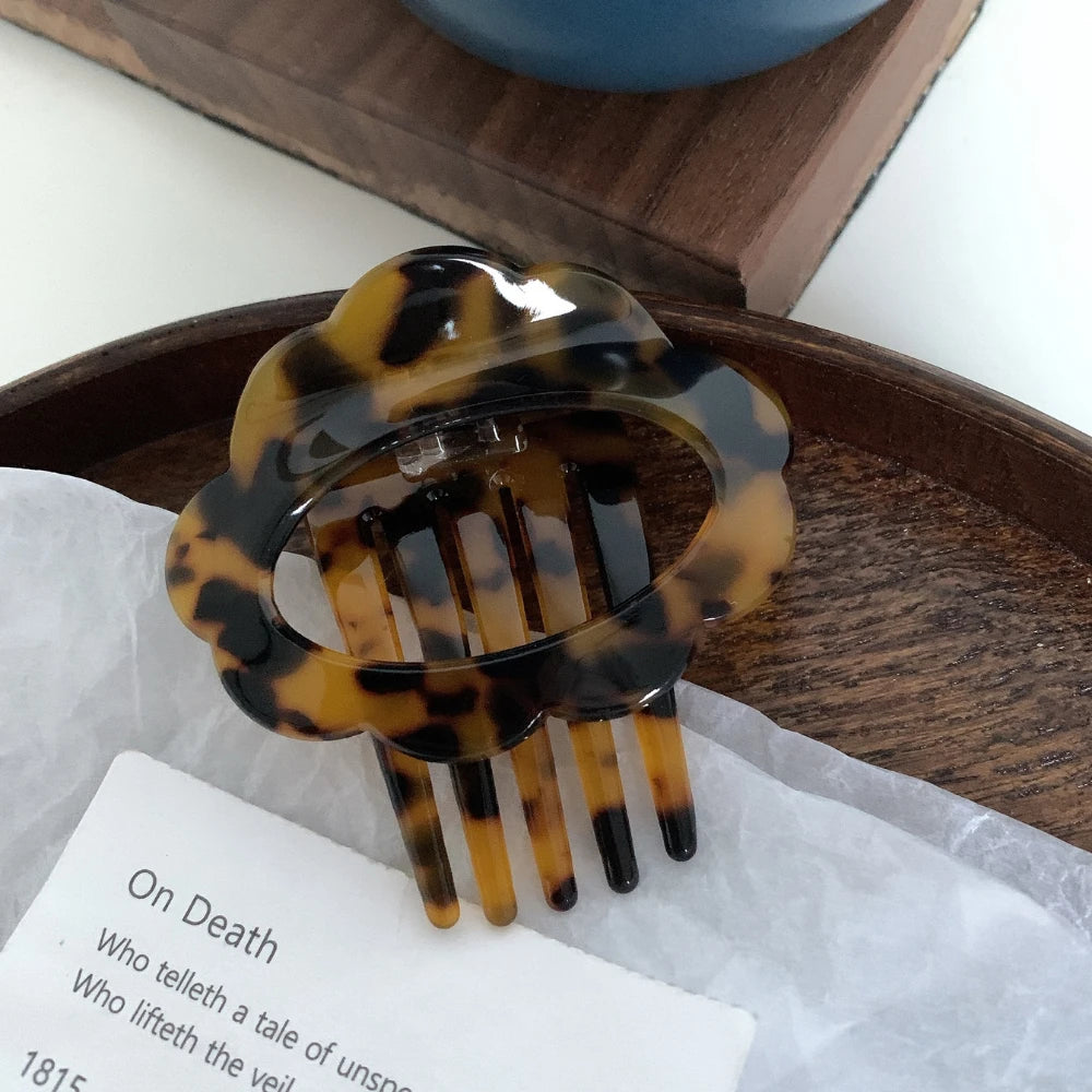 Acetate Scalloped Comb Clip - 2.5 Inch Half-Up Hair Clip