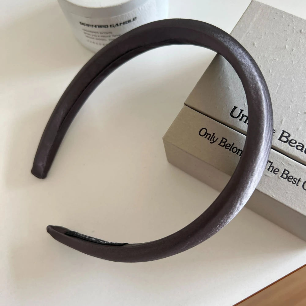 Classic Padded Satin Headband - 0.8 Inch Wide Elegant Hair Band