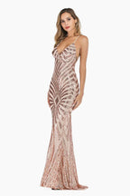 Mermaid Sequin Evening Dress - View 7 | TEVQA