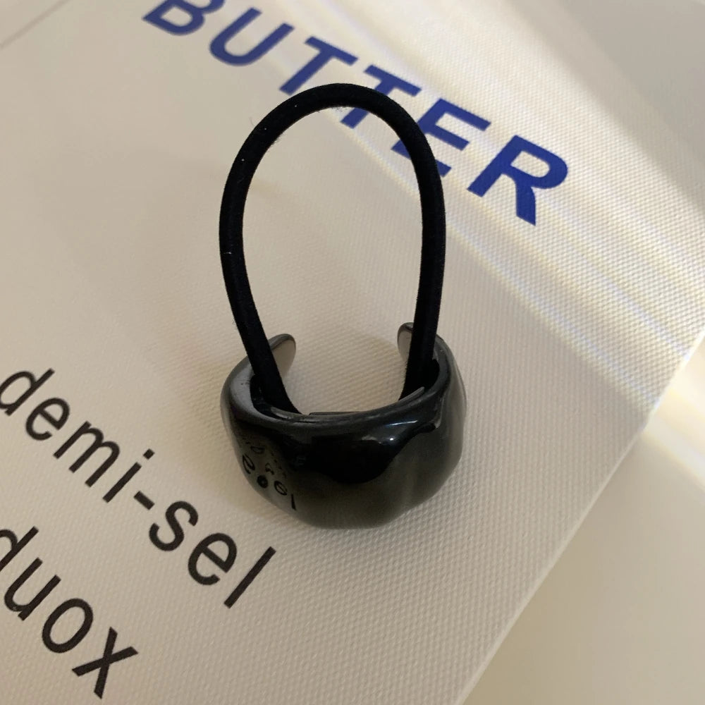 Acrylic Hair Cuff Ponytail Holder - 1.1 Inch Marbled Style