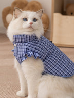 Plaid pet vest with ruffle sleeves - View 6 | TEVQA