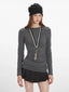 90s Minimalist Ruched Long Sleeve Top - TEVQA