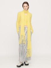 Vanilla Girl Cream Cable Knit Skinny Scarf