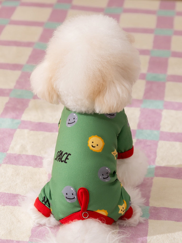 Space Exploration Print 4-Legged Pet Jumpsuit & Recovery Suit