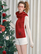 Embroidered knit scarf - View 6 | TEVQA
