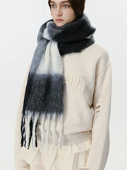 Oversized Forest Green & Brown Block Scarf - TEVQA