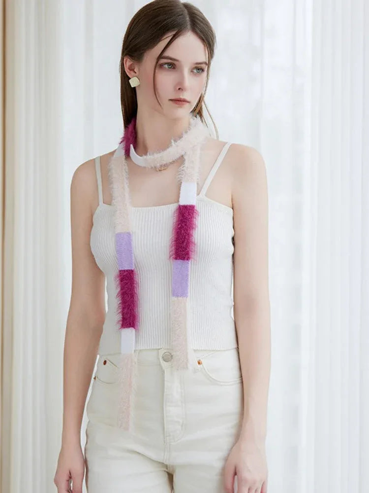 Color-block knit scarf - View 9 | TEVQA