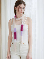 Color-block knit scarf - View 9 | TEVQA