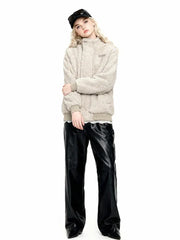 Comfy Chic Oversized Sherpa Fleece Jacket - TEVQA