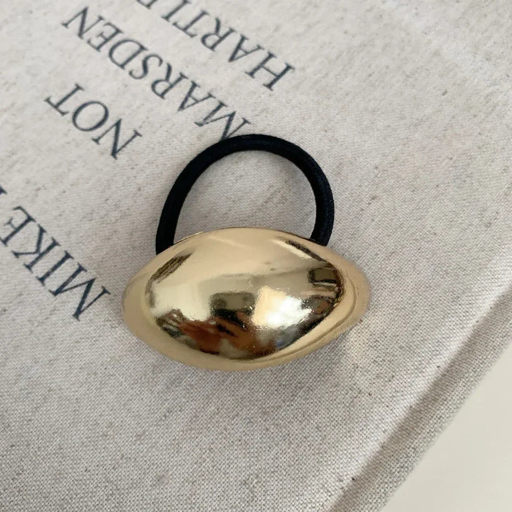 Gold metal sculptural hair cuff ponytail holder - View 8 | TEVQA