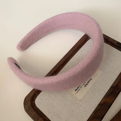Statement Padded Wool Felt Headband - 1.6 Inch Cozy Autumn Lift