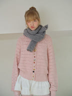 Soft Bouclé Wool Blend Knit Scarf