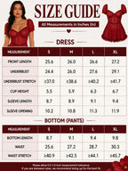 Women's mesh mini chemise with puff sleeves and ruffle trim - View 8 | TEVQA