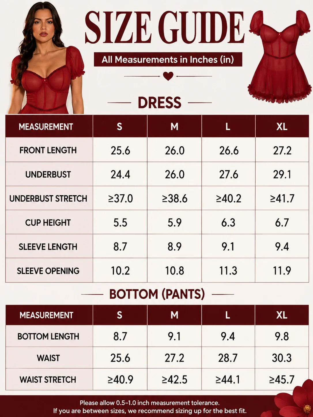 Women's mesh mini chemise with puff sleeves and ruffle trim - View 8 | TEVQA