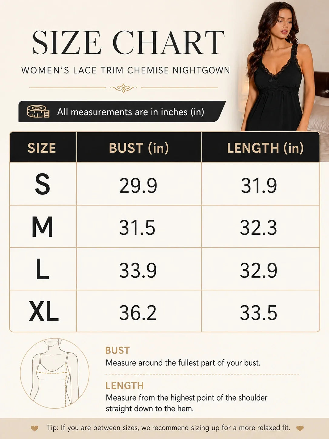 Lace trim V-neck chemise sleep dress - View 8 | TEVQA