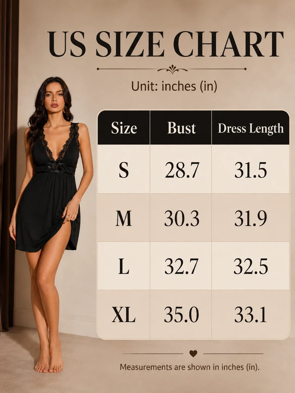 Lace trim chemise sleep dress with bow detail - View 8 | TEVQA