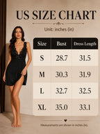 Lace trim chemise sleep dress with bow detail - View 8 | TEVQA