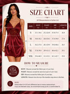 Satin chemise with floral lace trim and adjustable spaghetti straps - View 8 | TEVQA