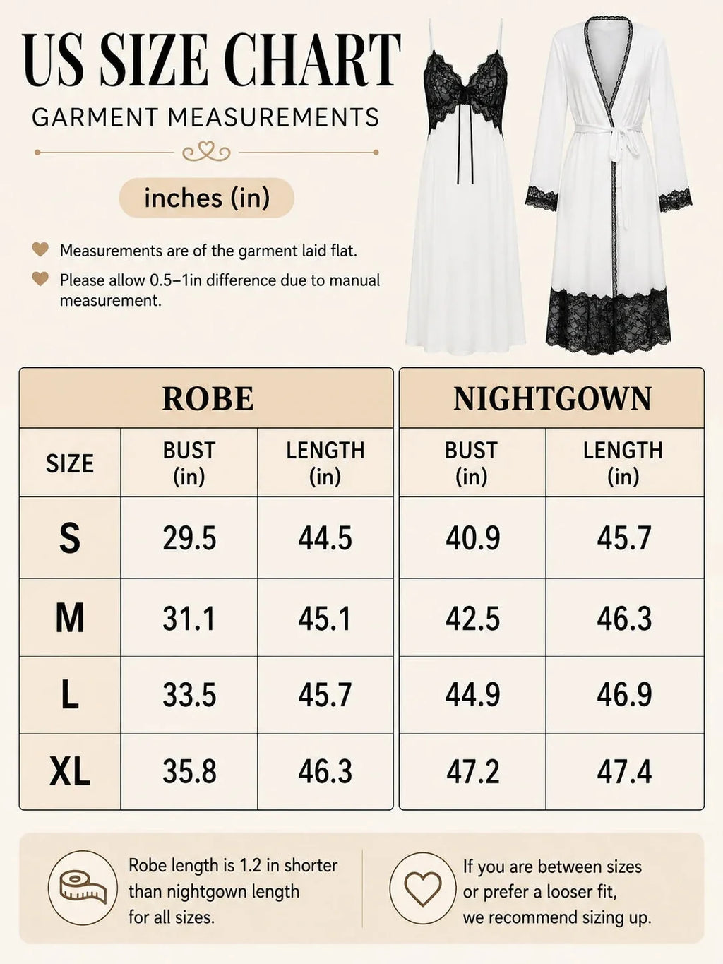 Lace trim chemise and long robe loungewear set - View 8 | TEVQA