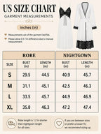 Lace trim chemise and long robe loungewear set - View 8 | TEVQA