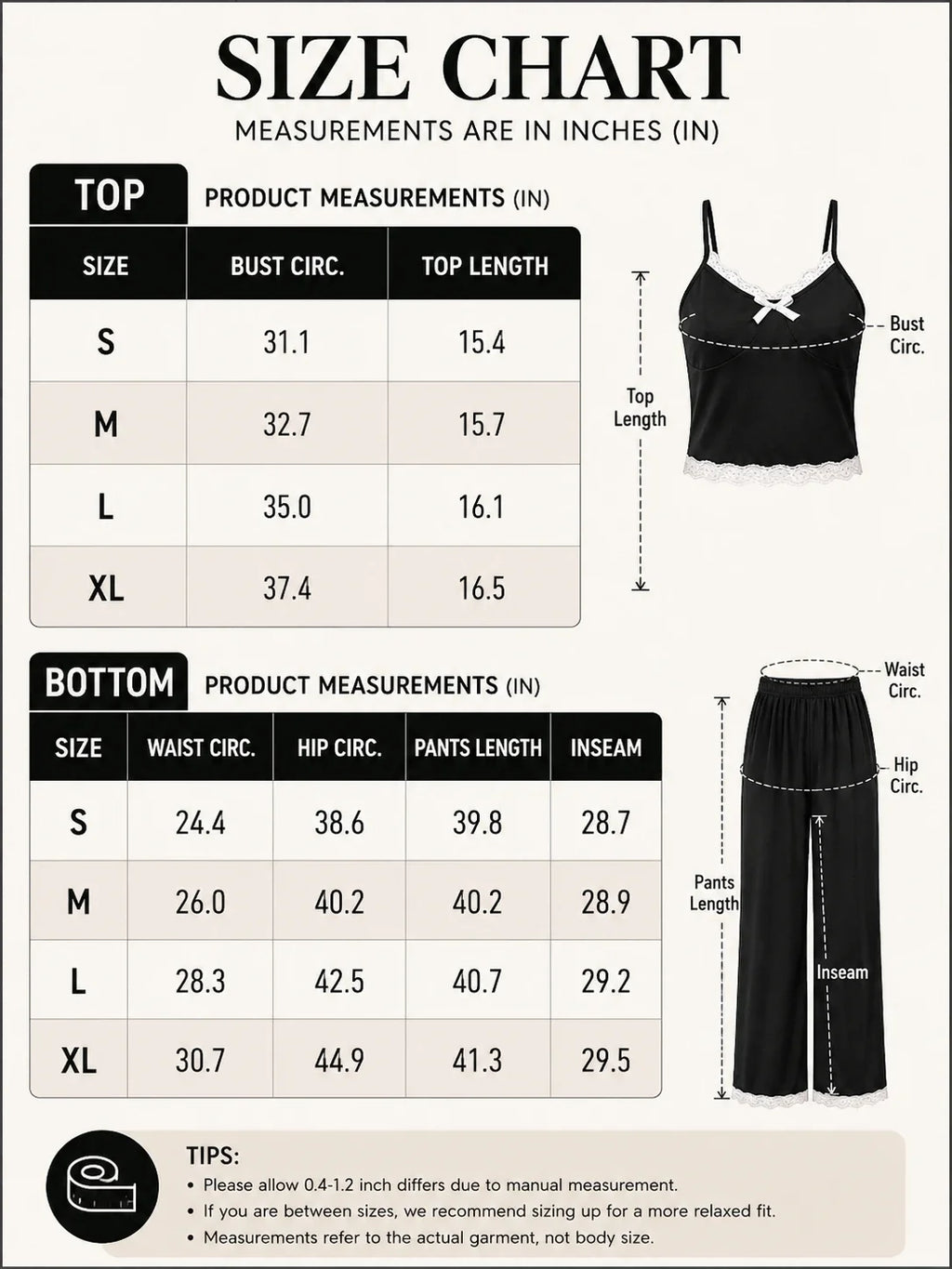Women's lace trim cami and wide leg pajama set - View 8 | TEVQA