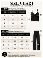 Women's lace trim cami and wide leg pajama set - View 8 | TEVQA