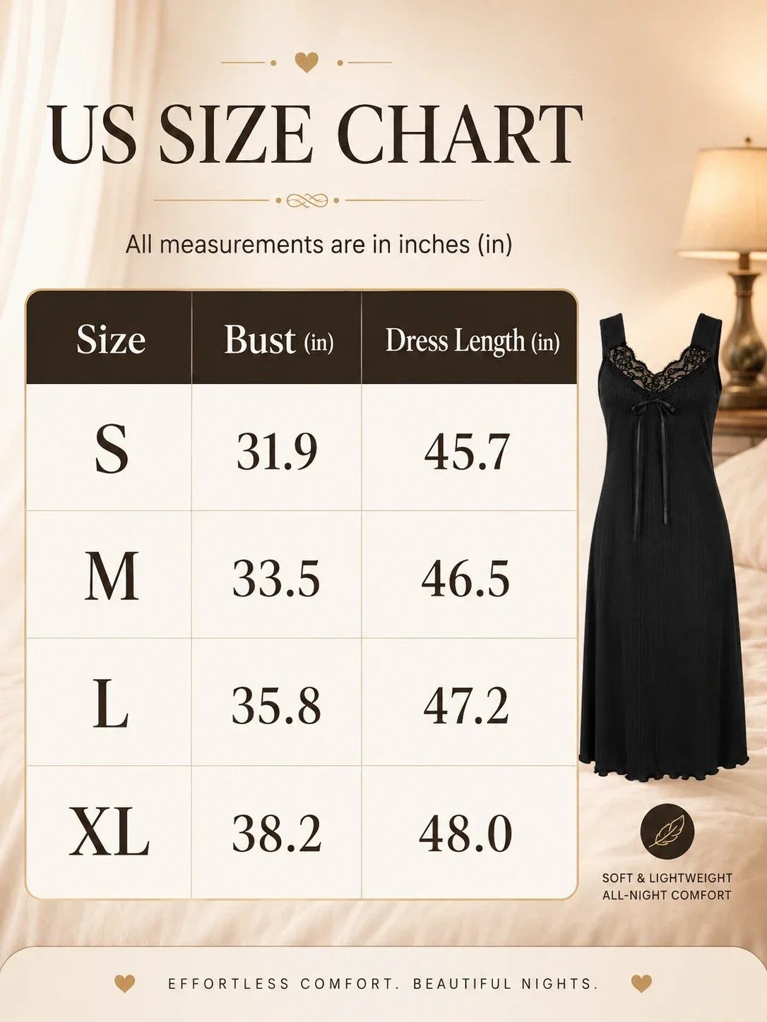 Rib knit midi nightgown with lace trim and V-neck - View 8 | TEVQA