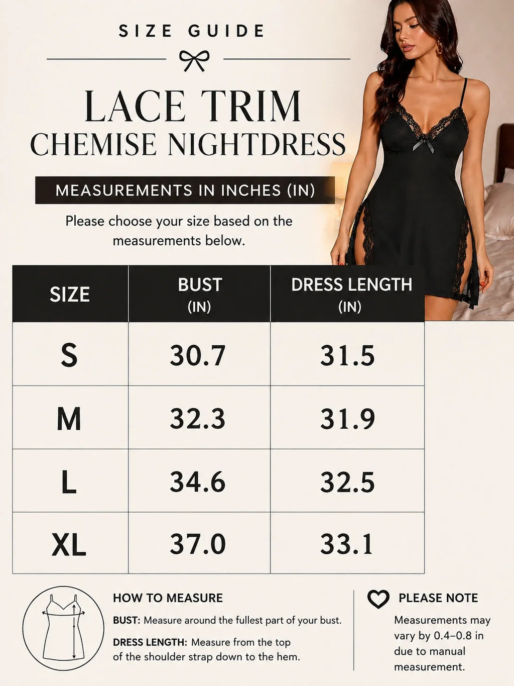 Lace Trim V-Neck Sleep Dress with Adjustable Straps - View 8 | TEVQA