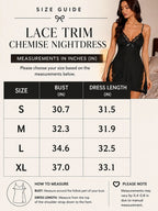 Lace Trim V-Neck Sleep Dress with Adjustable Straps - View 8 | TEVQA