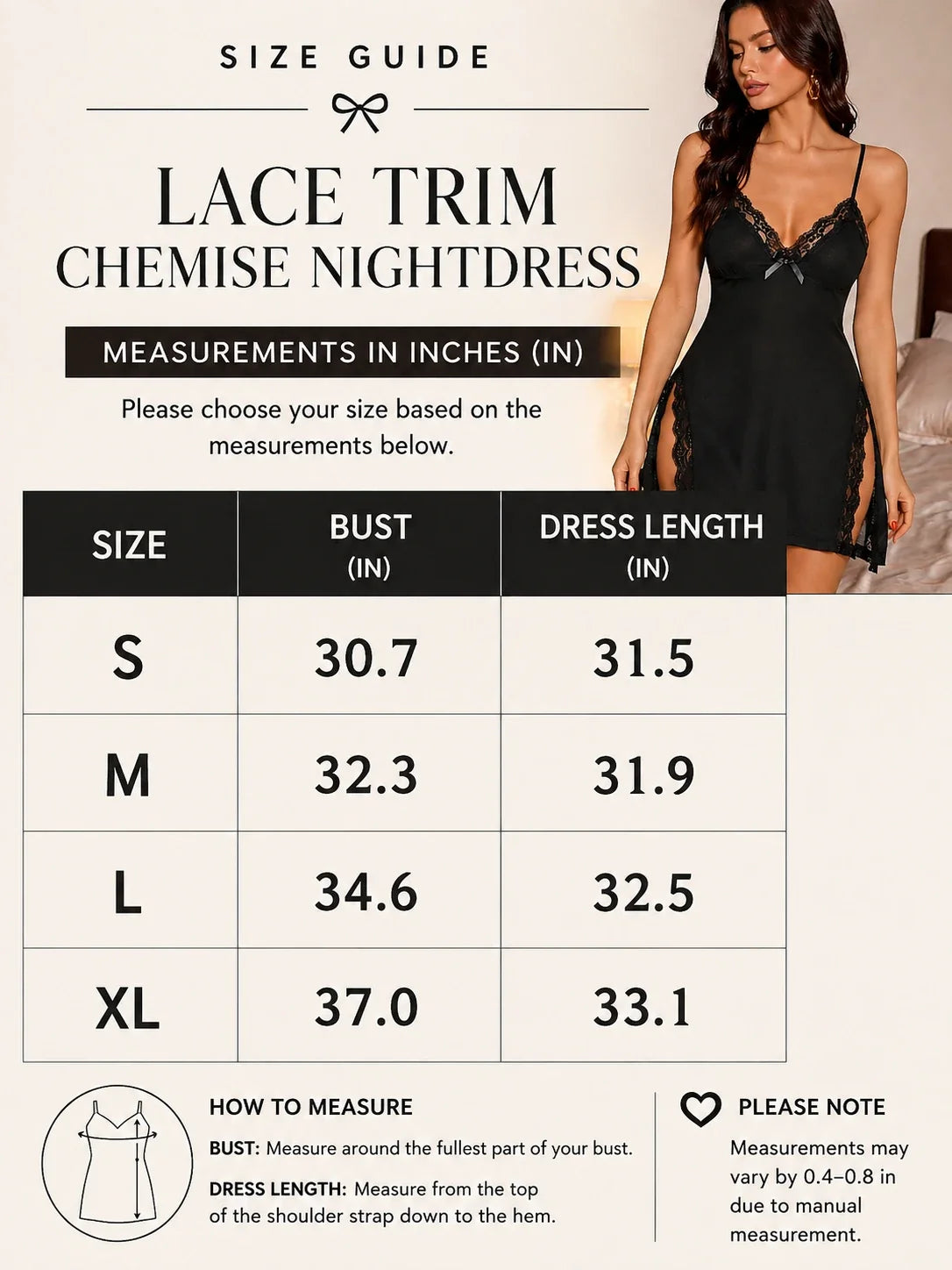 Lace Trim V-Neck Sleep Dress with Adjustable Straps - View 8 | TEVQA