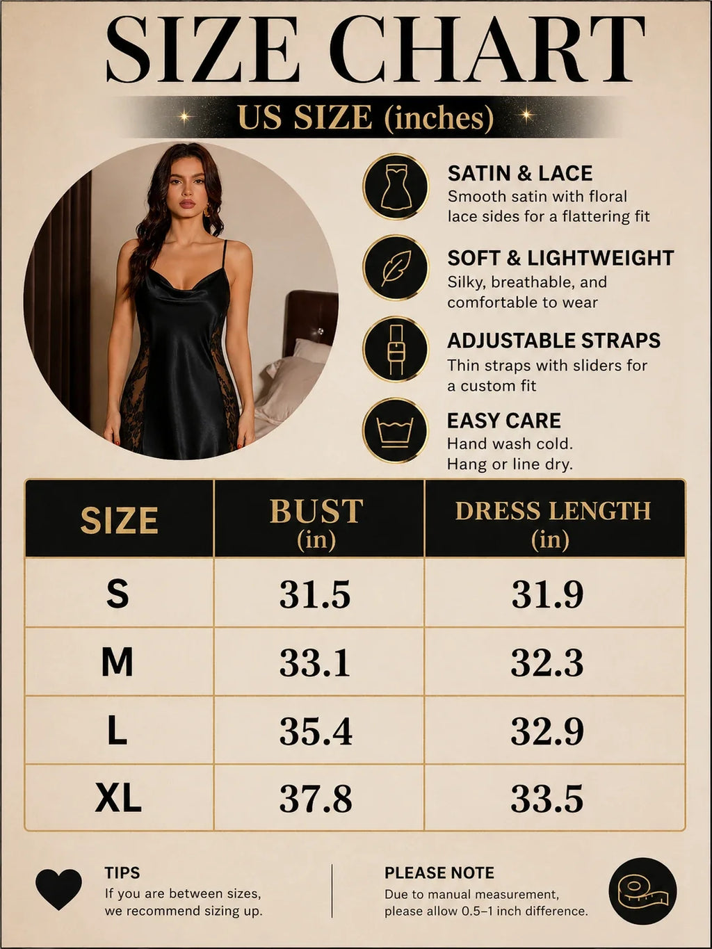 Satin lace slip dress with cowl neck and adjustable straps - View 8 | TEVQA