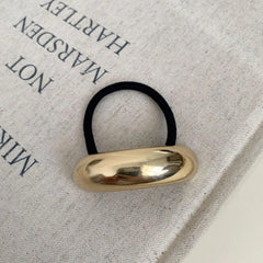 Gold metal sculptural hair cuff ponytail holder - View 7 | TEVQA