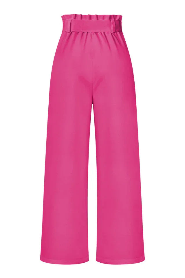 pink high waist wide leg pants