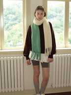 Ombre wool blend scarf with fringe detail - View 16 | TEVQA
