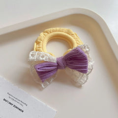Dainty Lace Bow Scrunchie - 2.8 Inch Lightweight Pastel Hair Tie