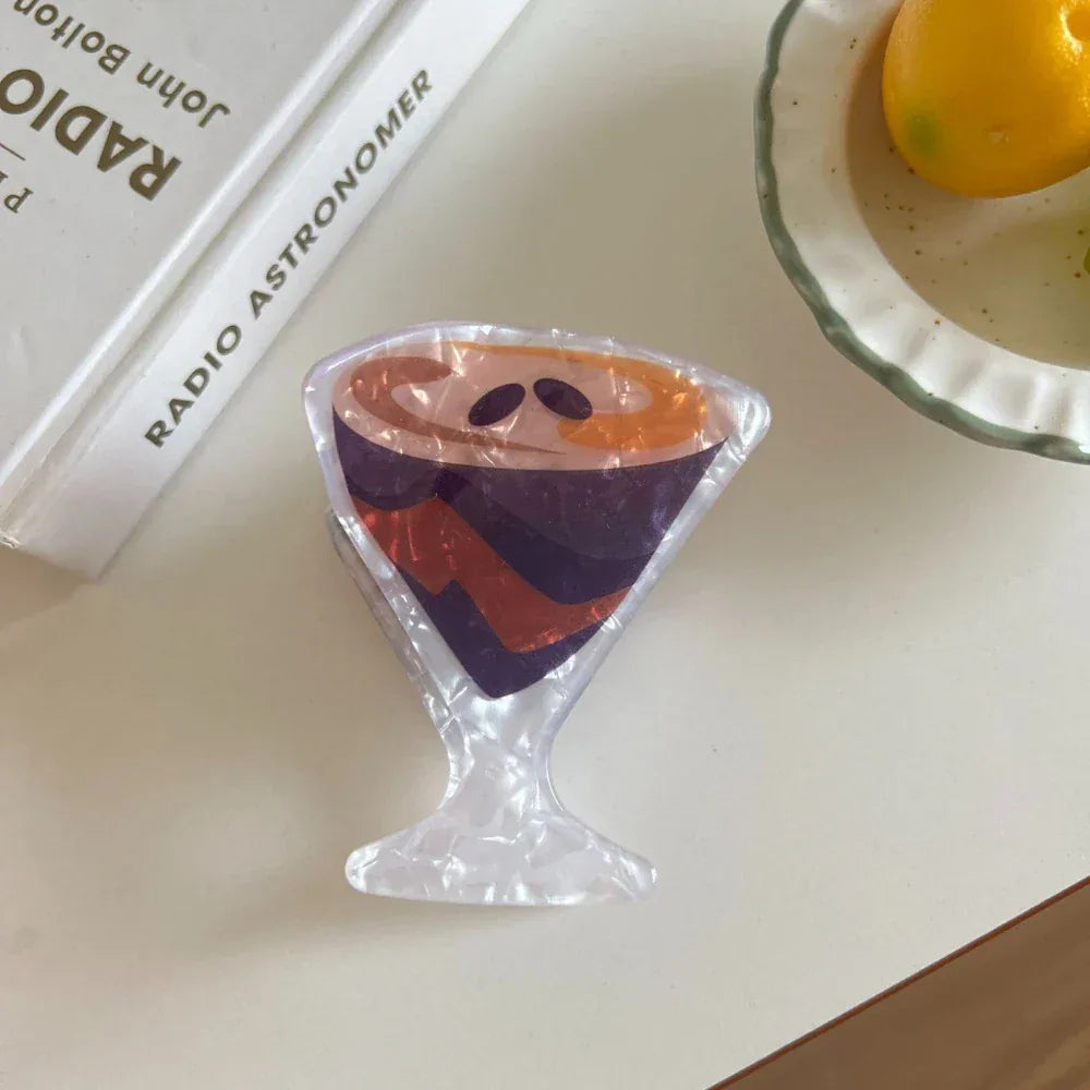 Cocktail shaped hair claw clip - View 6 | TEVQA