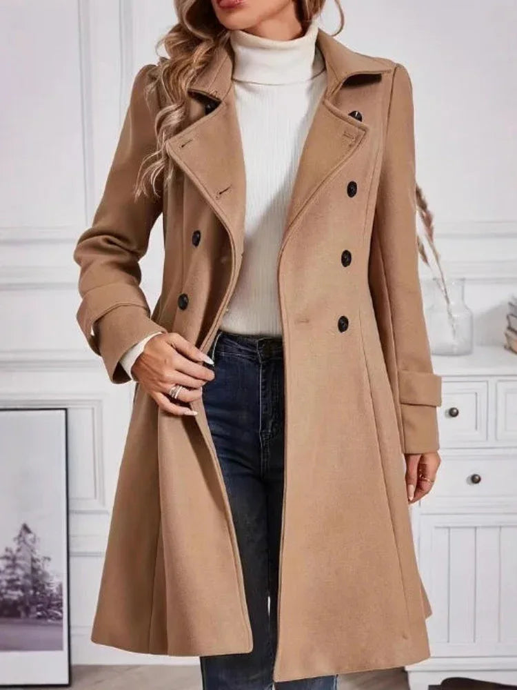 The Victoria Double-Breasted Coat Dress - TEVQA