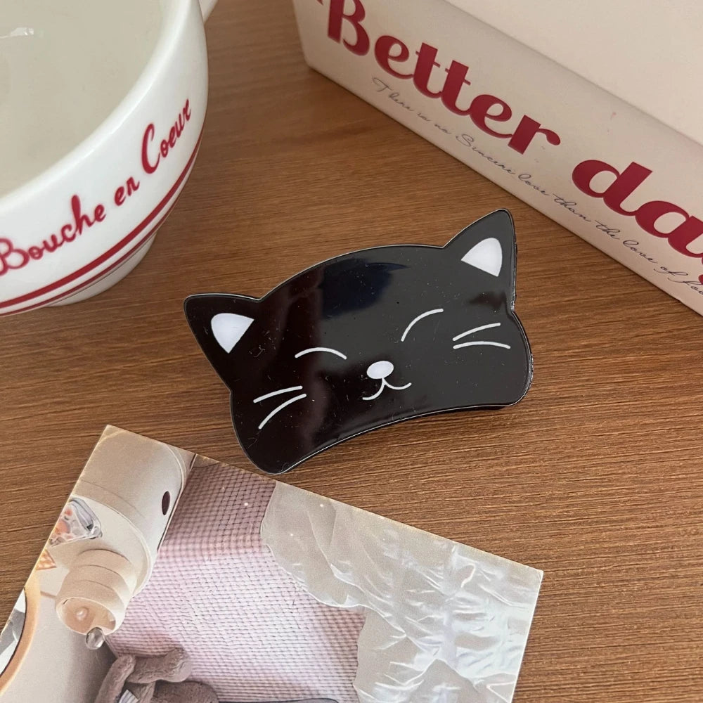 Cute Cat Face Acrylic Hair Clip (2.5 Inch)