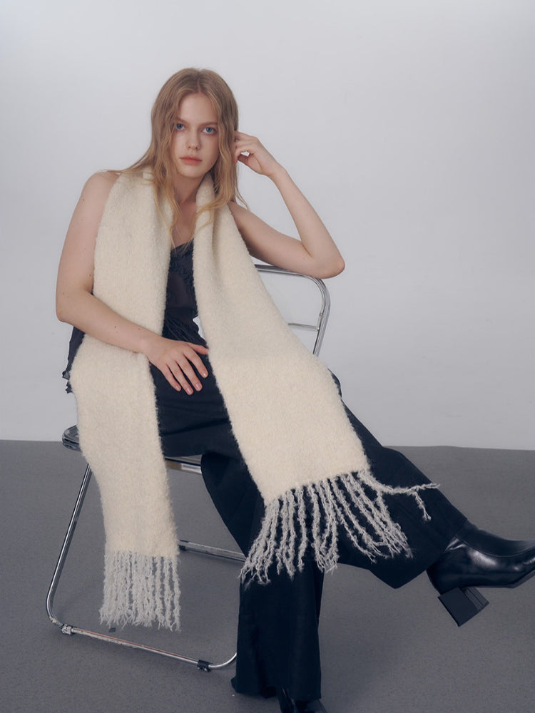 Korean Chic Bouclé Wool Blend Scarf Main image