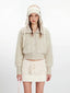 Cream White Cropped Sherpa Jacket - TEVQA