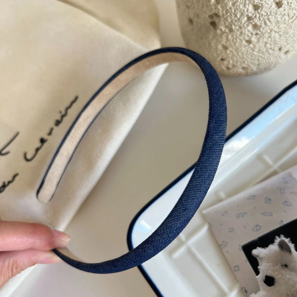 Knotted Denim Comb Headband - 1.4" Non-Slip Volumizing