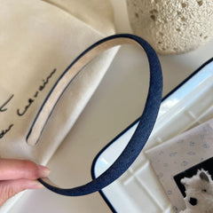 Knotted Denim Comb Headband - 1.4" Non-Slip Volumizing