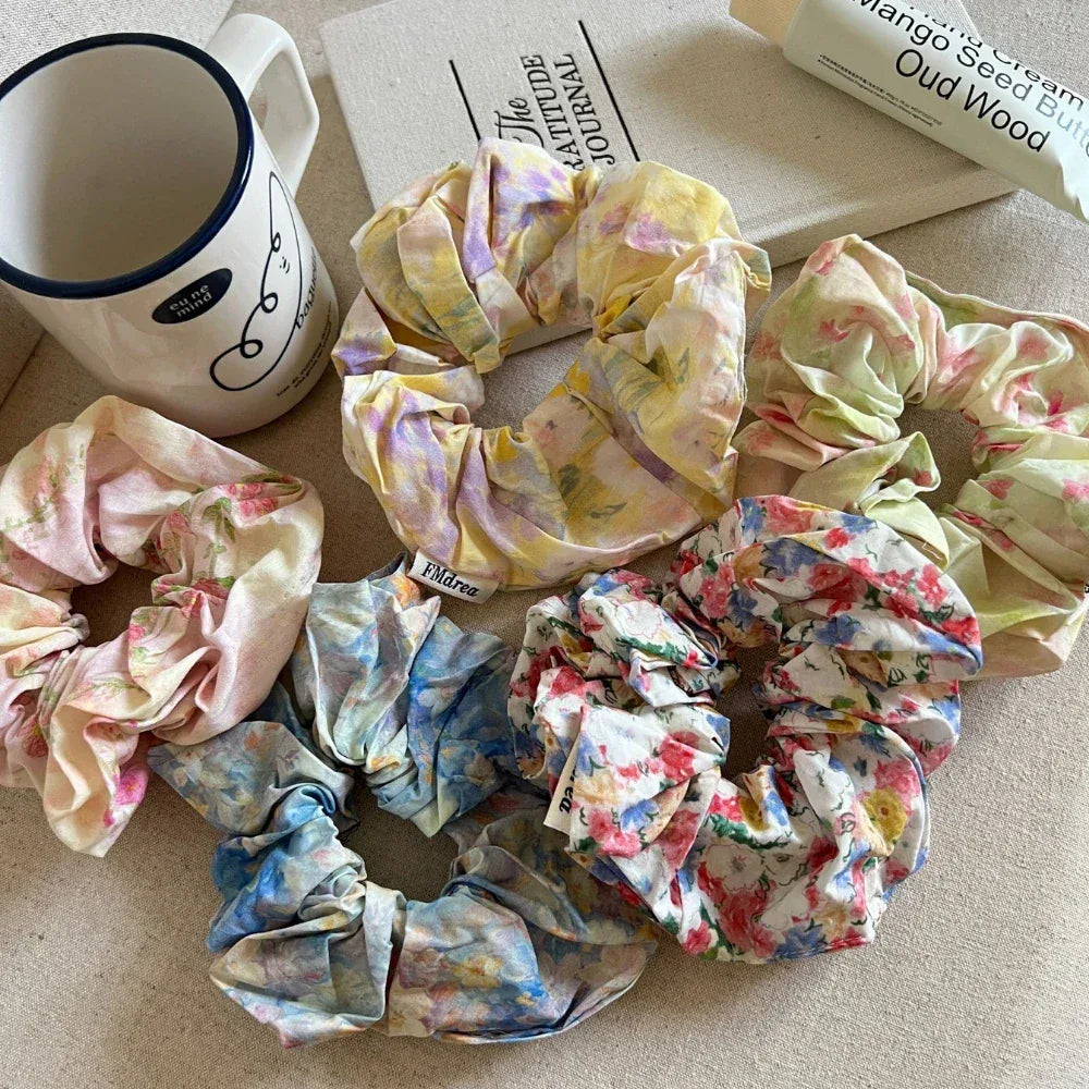 Collection of floral scrunchies