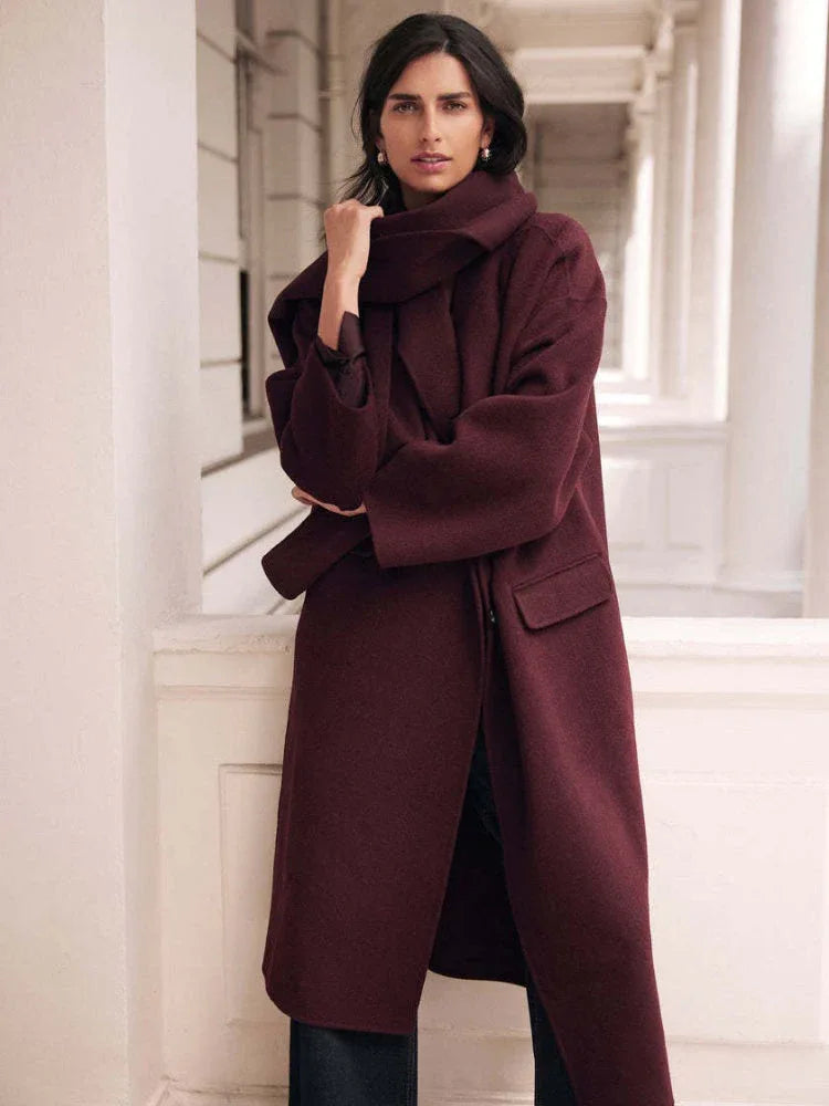 The Evelyn Wool-Blend Scarf Coat - TEVQA